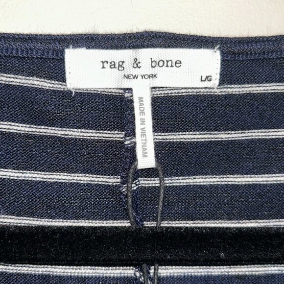 Rag & Bone Striped Knit Button Front Tank Top NWT Navy White L - Picture 4 of 10